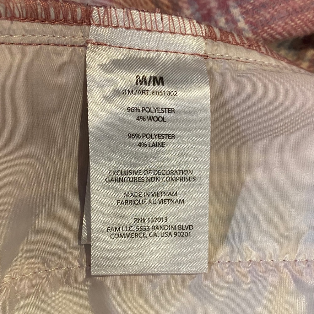 Banana‎ Republic Pink Cream Plain Flannel Wool Blend Shacket Size M - Picture 14 of 16